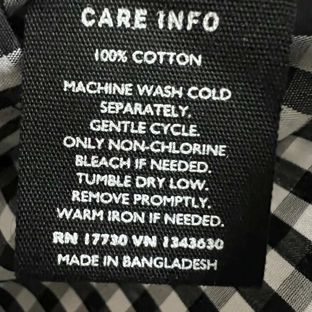 Black And White Blouse Who What Wear Mid Length Sleeve Ruffled Neckline Size L - Picture 11 of 11